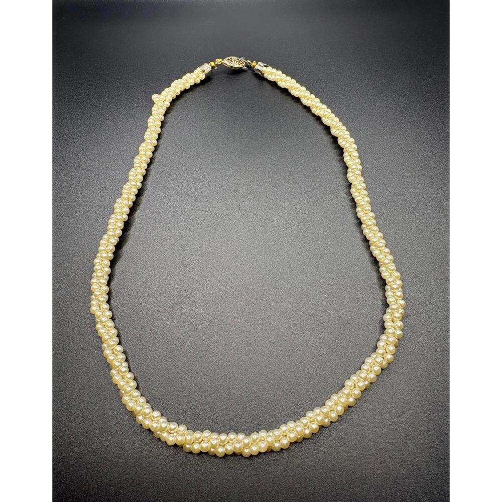 Vintage 1928 multi-strand white faux pearl necklace